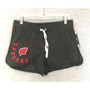 NEW! University of Wisconsin Badgers Womens Athletic Gym Shorts Medium Gray NWT‎